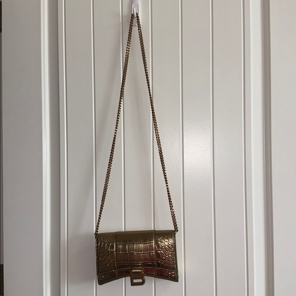 Balenciaga Gold Croc Hourglass Chain Bag - Picture 8 of 8